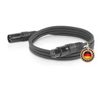 ETEC, câble XLR, câble microphone, fiche vers prise, câble d'extension, noir, 1,50 m