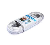 Câble étendant à linge extérieur/intérieur, mesure 4,5 mm x 20 mètres, polypropylène revêtu de PVC transparent, sans métal, antirouille