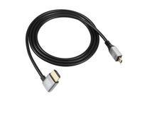 Câble étendu UHD 8K Micro HDMI mâle vers HDMI mâle 48Gbps High Speed 2.1 supportant 8k@60Hz, 1080p, ARC, 3D, pour DVR, HDTV, (Angle gauche, 2m)