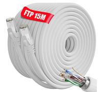 Cable Ethernet 15M, Rj45 Câble 15M Blindé Câble Réseau Awg 23, Ftp, Cca, Anti-Interférence, Lgnifuge, Haut Debi Gigabit Cat 6 (Noir, 15 Mètres)[CAB9166066]