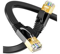 Cable Ethernet 25m Blindé, Cat 7 RJ45 Cable 25m Plat Câble Réseau Haut Debit Fiber, Câble LAN Internet Gigabit 10Gbps 600MHz S/FTP Ethernet Compatible avec Routeur Switch Modem PC Xbox(40 Clips)