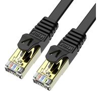Cable Ethernet 3M 2 Pièces, Cable Rj45 Cat 7 Plat Haute Vitesse Avec Connecteur Rj45 Plaqué Or, Cable Ethernet Blindé Cable Internet Haut Débit 10 Gb/S 750 Mhz Noir[CAB9163586]