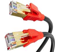 Cable Ethernet 5m Cat 8, Blindé Câble RJ45 5 Mètres Haut Débit LAN Câble Réseau Extérieure Intérieur Fil Ethernet 40Gbps 2000MHz Gigabit Cable Internet Anti-brouillage POE SFTP Noir pour Routeur PC
