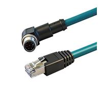 Câble Ethernet 8 broches mâle coudé à droite vers RJ45 Gigabit blindé étanche pour caméra industrielle Ethernet
