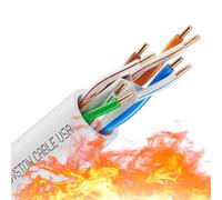 Câble Ethernet brut de qualité commerciale de catégorie 6e) 600 MHz 23 AWG 4pr UTP en cuivre nu uni (CMP) classé avec attaches éclair et clips muraux 15,2 m UTP blanc 3,5 m à 300 m disponible