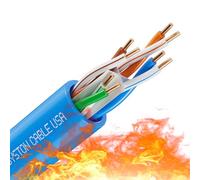 Câble Ethernet brut de qualité commerciale de catégorie 6e) 600 MHz 23 AWG 4pr UTP en cuivre nu uni (CMP) classé avec attaches éclair et clips muraux 15,2 m UTP bleu 0,3 m à 300 m disponible