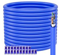 Câble Ethernet Cat 6 d'extérieur de 100 m (20RJ45), câble Ethernet blindé 23 AWG Cat 6 en vrac, FTP, imperméable, enfouissement direct, dans la terre, résistant aux UV, réseau, LAN, Internet, câble