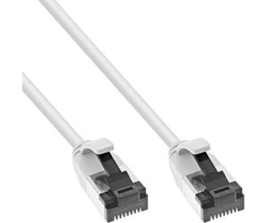 Câble ethernet Cat.8.1 InLine patch slim, U/FTP, TPE sans halogène, blanc, 3m