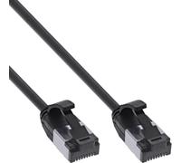 Câble ethernet Cat.8.1 InLine patch slim, U/FTP, TPE sans halogène, noir, 0,25m