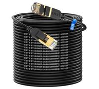 Câble Ethernet Cat 8 100m, haut débit, robuste, 26 AWG, câble réseau LAN Cat8 40 Gbit/s, 2 000 MHz avec connecteur RJ45 plaqué or, câble Internet extérieur et intérieur compatible avec routeur