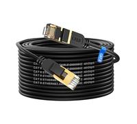 Câble ethernet Cat 8 20 m, haut débit, robuste 26 AWG Cat8, 40 Gbit/s, 2 000 MHz avec connecteur RJ45 plaqué or, câble Internet extérieur et intérieur, compatible avec routeur, modem de jeu, Xbox
