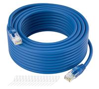 Câble Ethernet Cat5e de 90 m, câble Internet Cat 5e, cordon de raccordement sans accroc, flexible, réseau, LAN, PoE, connecteur RJ45 standard pour PC, serveur, routeur, modem, TV, PS5 - avec 15