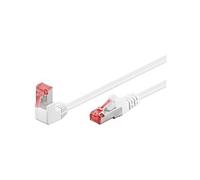Câble ethernet cat6 10m surblindé blanc 1x rj45 coudé