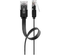 Câble Ethernet CAT6 1m U/UTP plat - GOOBAY - Noir - Faible rayon de courbure - Grande flexibilité