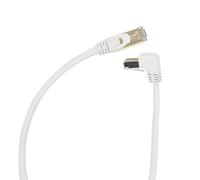 Câble Ethernet Cat6 à angle droit vers le bas à 90 degrés - Câble Ethernet Cat6 à angle droit pour PC, routeur, modem, imprimante, box TV, câble réseau FTP Cat6 24 AWG - Blanc (angle haut, 1,8 m)