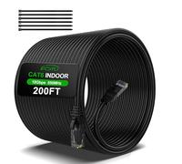 Câble Ethernet Cat6 de 60 m, câble de raccordement Cat6, câble réseau UTP, intérieur et extérieur, PoE, 24 AWG CCA, compatible avec PC, ordinateur portable, routeur, commutateur, serveur, avec 25