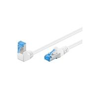 Câble ethernet cat6a 50cm surblindé blanc 1x rj45 coudé