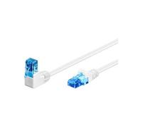 Câble ethernet cat6a 5m non blindé blanc 1x rj45 coudé