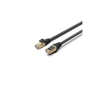Câble ethernet cat7 10m double blindage plat noir