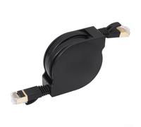 Câble Ethernet Cat7 rétractable plat 10 Gbps 600 MHz RJ45, 15 m | Mécanisme de rembobinage automatique, design mince sans enchevêtrement, boîte de rangement portable pour les voyages et les