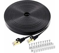 Câble Ethernet Cat8 25 pieds, cordon de brassage réseau Internet plat haute vitesse, 40 Gbit/s 2000 MHz plus rapide que Cat7/Cat6,