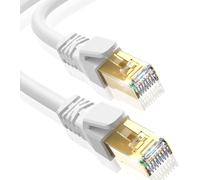 Câble Ethernet Cat8 Blanc 3 M, 40 Gbit/S, 2000 Mhz, Haut Débit, Avec Connecteur Rj45 Plaqué Or Pour Jeux, Ps5/4, Routeur, Modem, Smart Tv, Xbox - 3 M[Video2052]