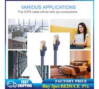 Câble Ethernet Cat8 SFTP, Super rapide, 40Gbps, Lan 0.5m/1m / 1.8m/3m / 5m /7.6m/10m / 15m/20m, bleu