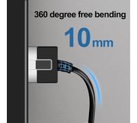 Câble Ethernet Flexible Cat 6 À Angle Droit De 90° 3M, Ultra Fin Et Compact Rj45 Cat 6A Cordon Lan Gigabit Compatible Avec Mac, Pc, Routeur, Ps4/5 (Noir)[CAB9166681]