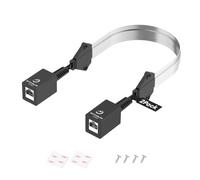 Câble Ethernet Gigabit Plat de Passage pour Fenêtre 0,45M 2 Pièces, PoE | Câble Réseau RJ45 passe Fenetre Sans Perçage, Gaine en Feuille d'aluminium, pour Interstices de Portes et Fenêtres, Starlink