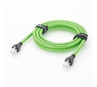 Câble Ethernet industriel CAT5e SFTP, RJ45 mâle vers mâle, 22 AWG, câble en TPU vert, très flexible, câble réseau industriel blindé pour applications de caméra d'automatisation Profinet EtherCAT (2 m)