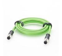 Câble Ethernet industriel M12 4 broches à code D mâle vers mâle, câble CAT5e SFTP blindé vert, câble en TPU étanche IP67 haute flexibilité pour réseau d'automatisation de caméra industrielle Profinet