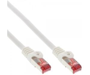 Câble Ethernet InLine RJ45, S/FTP (PiMf), Cat.6, blanc, 0,5m