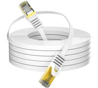 Câble Ethernet Plat CAT 7A LSZH de 15m 10Gbps Max 1200MHz Câble réseau SFTP PIMF compatible avec Routeur Switch Modem Décodeur TV Box PS5 PS4 Xbox Console de Jeux PC connecteurs RJ45.[T778]