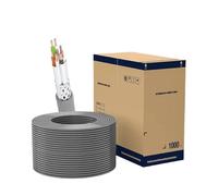 Câble Ethernet RJ45 Cat6A SFTP, Double Blindage, multibrins, for Ordinateurs Portables, routeur réseau LAN RJ 45, Cordon de raccordement Internet, 50m, 100m, 305m (Color : Gray, Size : 100 Meters)