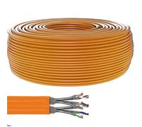 Câble Ethernet RJ45 - CONECTICPLUS - CAT 7a - 100 m - SFTP, PiMF - sans halogène, orange