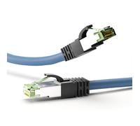 Câble Ethernet RJ45 Goobay Cat 8.1 S/FTP 0.50m Bleu - Blindé, Moulé, Connecteurs Or