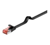 Goobay 94234 CAT 6 Câble de Liaison Plat, Câble Ethernet RJ45, UFTP, Noir, 3 m Longueur