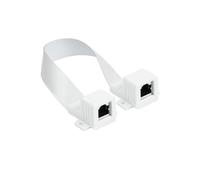 Câble Ethernet RJ45 - Ultrafin - 25cm - Blanc - Passe-fenêtre - Cordon de raccordement