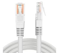 Câble Ethernet TNP Cat 5e de 3 m, câble de raccordement Internet Cat5e, connecteur RJ45, câble de réseau LAN, câble de raccordement sans accroc pour ordinateur (3 m, blanc)