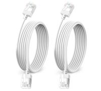 Câble Ethernet Ultra Fin Cat6 10M 2 Pièces, Câble Réseau Gigabit UTP | Cordon RJ45 Slim & Flexible, Cordon LAN Cat6a Souple, pour PC, Routeur, Windows (Blanc)