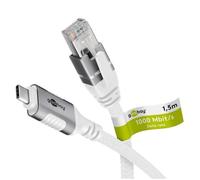 Goobay Câble USB-C vers RJ45 CAT6 1,5 m 1 Gbit/s – remplace l'adaptateur USB vers RJ45 – 74166