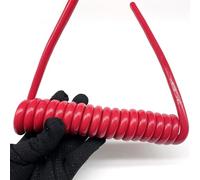 Câble extensible de 2 mètres à 2 conducteurs 15 AWG Câble en polyuréthane extensible Câble télescopique en spirale à ressort rouge Rallonge en spirale
