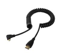 Câble extensible micro HDMI vers HDMI mâle HDTV coudé à 90 degrés à gauche et à droite pour téléphone portable, tablette et appareil photo (angle gauche)