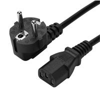 Câble Extension d'alimentation UE CEE7/7 vers IEC C13 | 1,5 Mètre | Cordon d'alimentation Secteur Standard | 10A / 250V | pour Ordinateur PC, Téléviseur, Moniteur, Projecteur