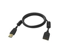 Câble Extension USB 2.0 Vision TC-2MUSBEXT/BL, 2m, USB-A Mâle vers USB-A Femelle, Contacts Or, 480 Mbit/s, AWG 28/24, Noir