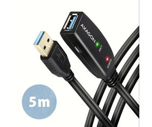 Câble extension USB actif Axagon ADR-305 USB 3.2 Gen 1 Type-A mâle vers Type-A femelle 5m 5Gbit/s noir