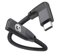 Câble Extension Usb C À Angle Droit 0.2M, 90 Degrés Usb C 3.1 Gen 2 20Gbps 100W Charge Rapide,Rallonge Mâle Vers Femelle Type C,Pour Iphone 15,Macbook Air,Ipad Pro,Galaxy S24 S23 S22