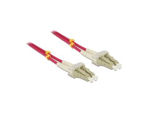 Câble Fibre Optique DeLOCK LC/LC 2m Multimode 50/125µm Full Duplex Violet - Connecteurs Mâle LC des deux côtés - Code SH 85447000