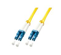 Câble Fibre Optique Lindy 47453 OS2 Duplex 5m LC/LC Monomode 9/125µm Perte d'Insertion ≤0.3dB Sans Halogène Bleu/Blanc/Jaune