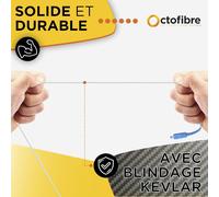 Câble Fibre Optique Orange Sfr Bouygues - 50M - Renforce¿ Avec Blindage Kevlar - Rallonge/Jarretière Fibre Optique - Sc Apc Vers Sc Apc - Garantie 10 Ans